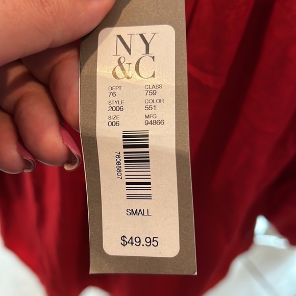 Eva Mendes NY and Company Red Blouse Size Small - Picture 7 of 9